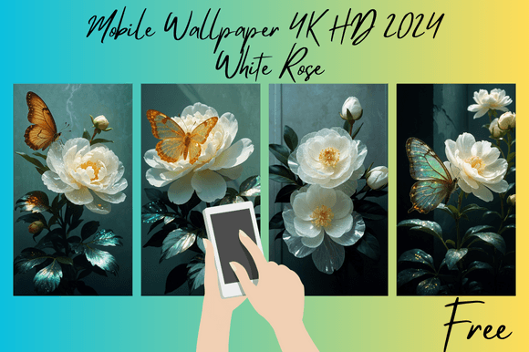 Download Mobile Wallpaper 4K HD 2024- White Rose - Premium Resources