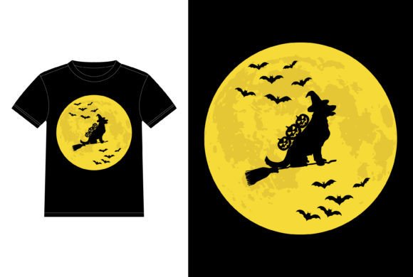 Download Golden Retriever Witch in Moon Halloween - Premium Resources