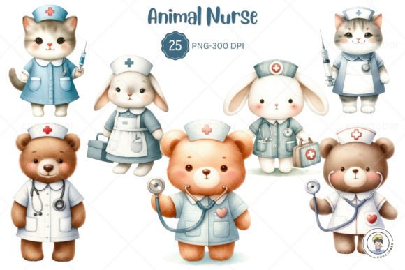 Download Cute Animal Wear Nurse Costume Clipart - Nurse costume Collection