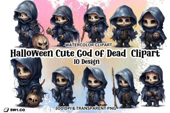 Download Watercolor Halloween God of Dead Clipart - Premium Resources