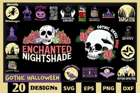 Download Gothic Halloween Bundle SVG 20 Designs - Halloween bundle svg Collection